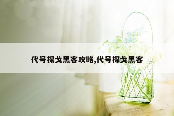 代号探戈黑客攻略,代号探戈黑客