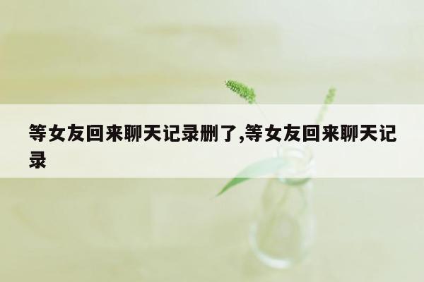 等女友回来聊天记录删了,等女友回来聊天记录