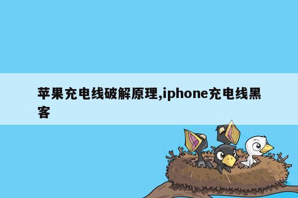 苹果充电线破解原理,iphone充电线黑客