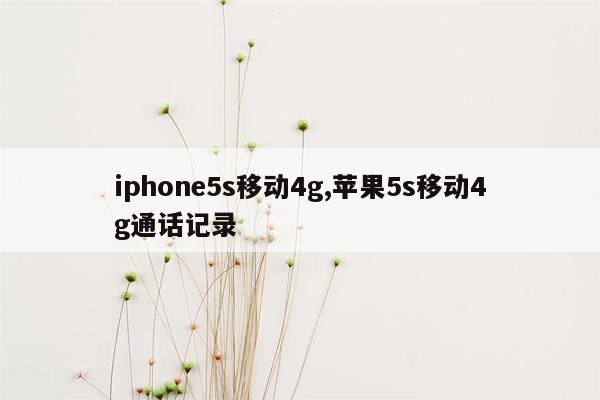 iphone5s移动4g,苹果5s移动4g通话记录