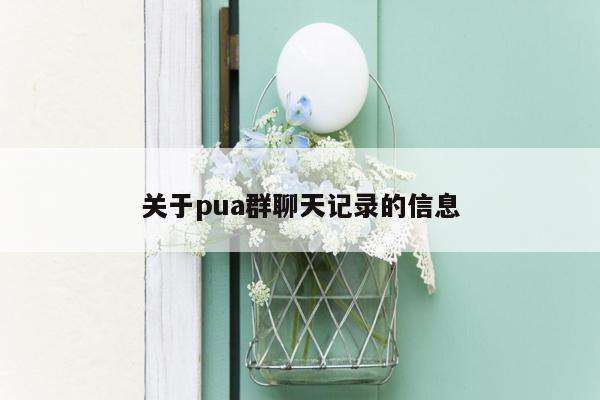 关于pua群聊天记录的信息