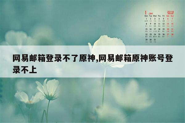 网易邮箱登录不了原神,网易邮箱原神账号登录不上