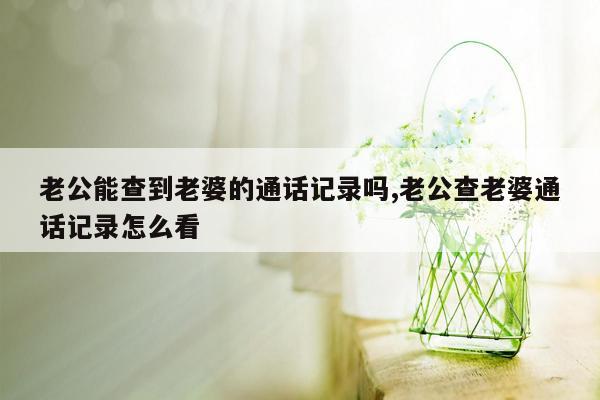 老公能查到老婆的通话记录吗,老公查老婆通话记录怎么看