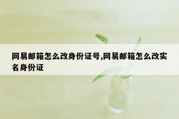 网易邮箱怎么改身份证号,网易邮箱怎么改实名身份证