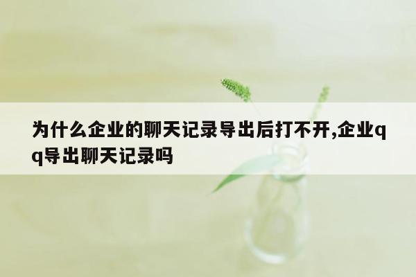 为什么企业的聊天记录导出后打不开,企业qq导出聊天记录吗