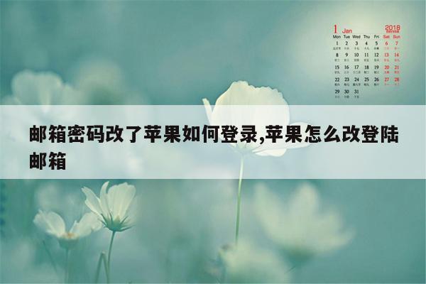 邮箱密码改了苹果如何登录,苹果怎么改登陆邮箱