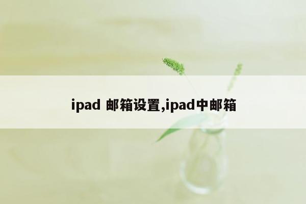 ipad 邮箱设置,ipad中邮箱