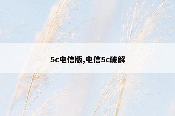 5c电信版,电信5c破解