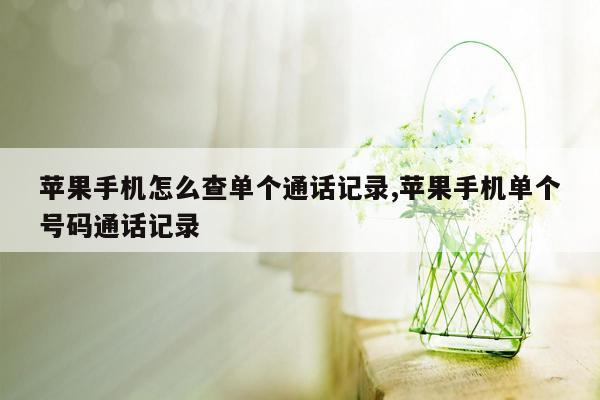 苹果手机怎么查单个通话记录,苹果手机单个号码通话记录