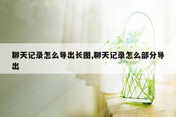 聊天记录怎么导出长图,聊天记录怎么部分导出