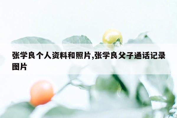 张学良个人资料和照片,张学良父子通话记录图片