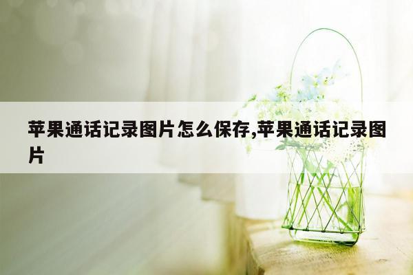 苹果通话记录图片怎么保存,苹果通话记录图片