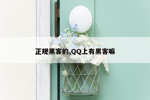 正规黑客的,QQ上有黑客嘛