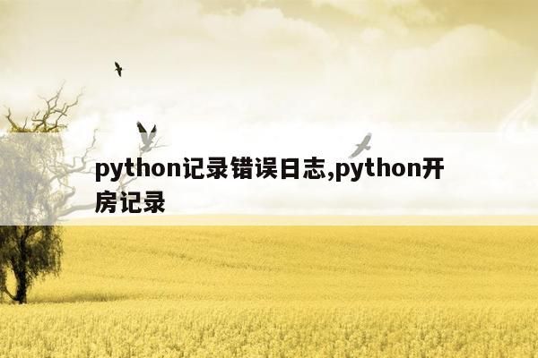 python记录错误日志,python开房记录