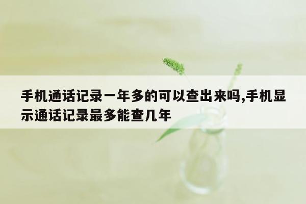 手机通话记录一年多的可以查出来吗,手机显示通话记录最多能查几年