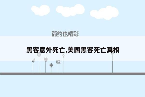 黑客意外死亡,美国黑客死亡真相