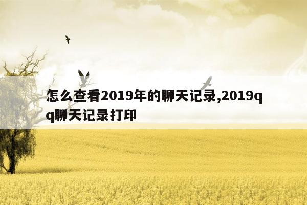 怎么查看2019年的聊天记录,2019qq聊天记录打印