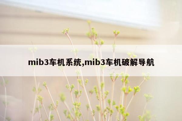 mib3车机系统,mib3车机破解导航