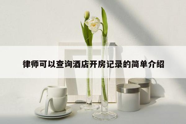 律师可以查询酒店开房记录的简单介绍