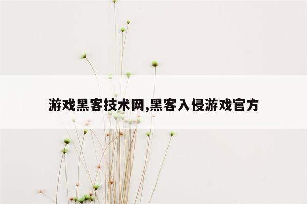 游戏黑客技术网,黑客入侵游戏官方