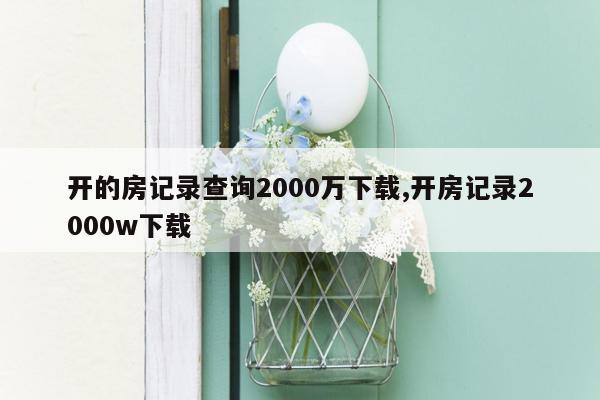 开的房记录查询2000万下载,开房记录2000w下载