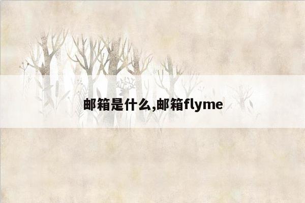 邮箱是什么,邮箱flyme