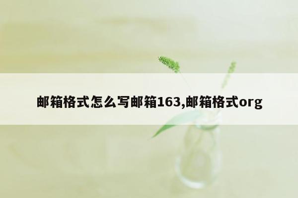 邮箱格式怎么写邮箱163,邮箱格式org