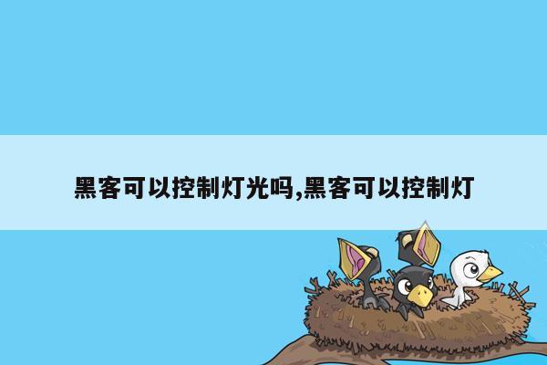 黑客可以控制灯光吗,黑客可以控制灯