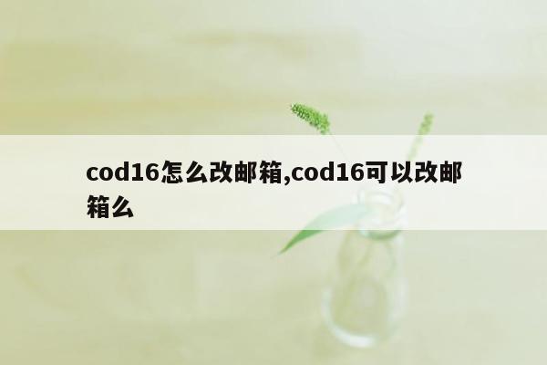 cod16怎么改邮箱,cod16可以改邮箱么