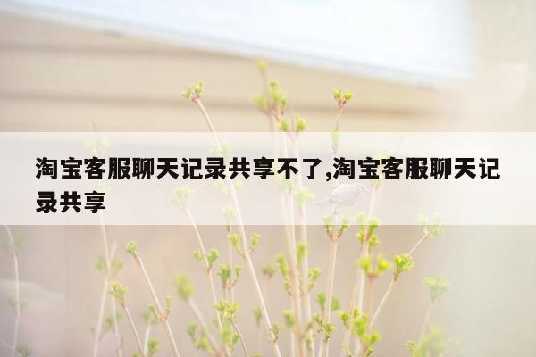 淘宝客服聊天记录共享不了,淘宝客服聊天记录共享