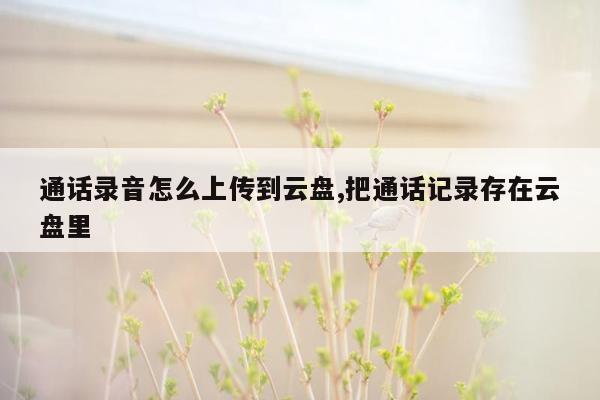 通话录音怎么上传到云盘,把通话记录存在云盘里