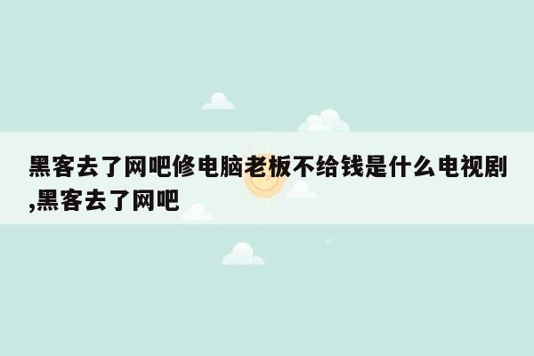 黑客去了网吧修电脑老板不给钱是什么电视剧,黑客去了网吧