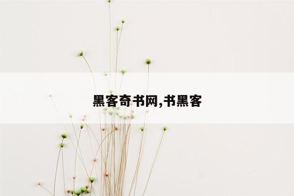 黑客奇书网,书黑客