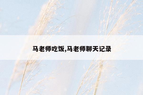马老师吃饭,马老师聊天记录