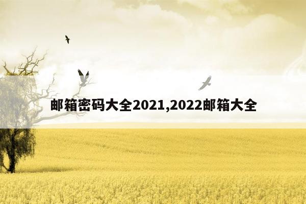 邮箱密码大全2021,2022邮箱大全