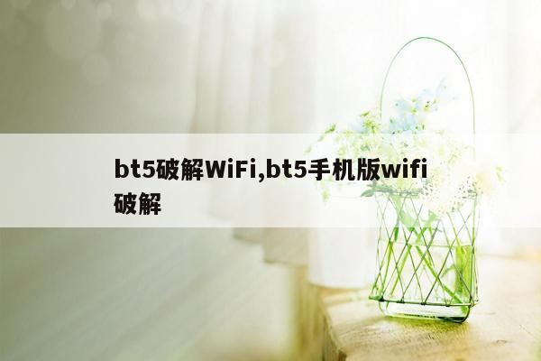 bt5破解WiFi,bt5手机版wifi破解