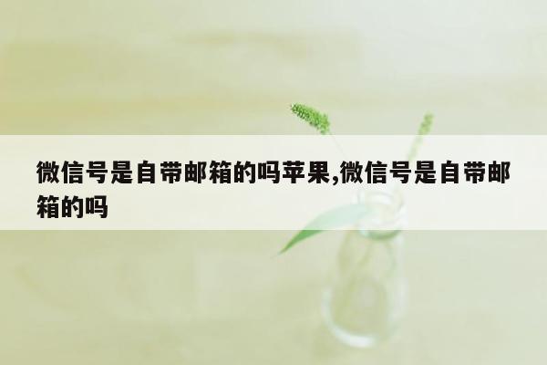 微信号是自带邮箱的吗苹果,微信号是自带邮箱的吗