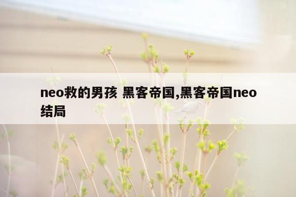 neo救的男孩 黑客帝国,黑客帝国neo结局