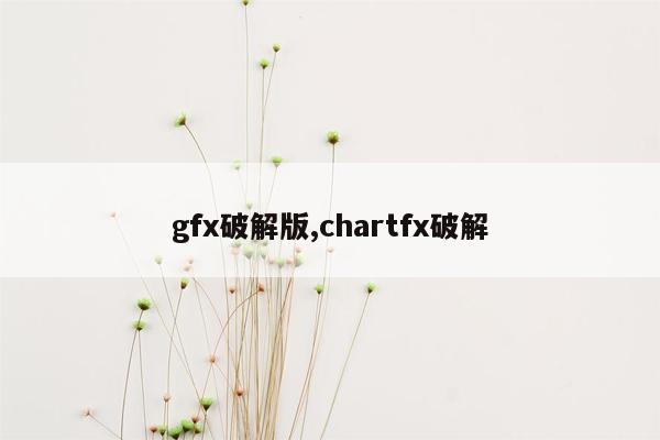 gfx破解版,chartfx破解