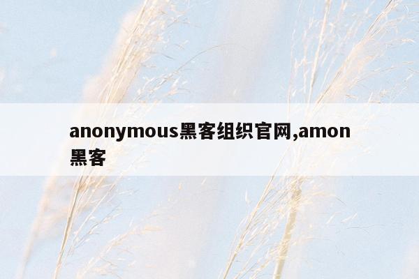 anonymous黑客组织官网,amon黑客