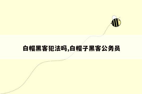 白帽黑客犯法吗,白帽子黑客公务员