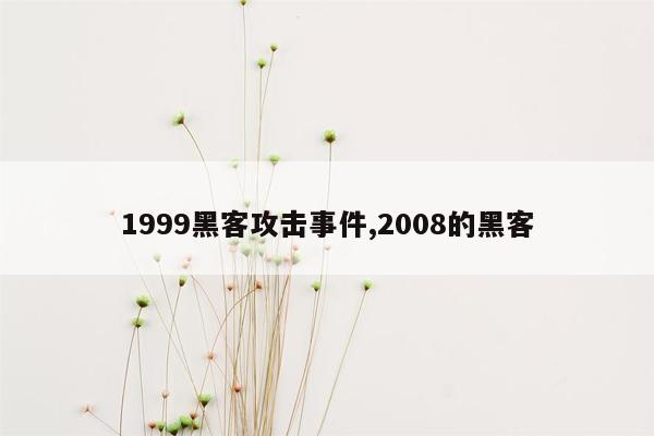 1999黑客攻击事件,2008的黑客