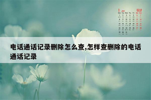 电话通话记录删除怎么查,怎样查删除的电话通话记录