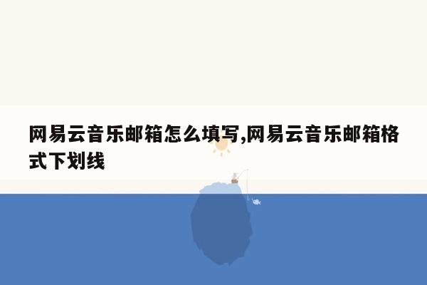 网易云音乐邮箱怎么填写,网易云音乐邮箱格式下划线