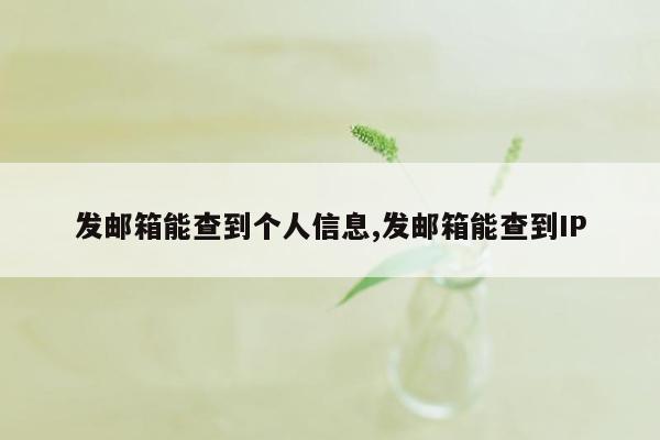 发邮箱能查到个人信息,发邮箱能查到IP