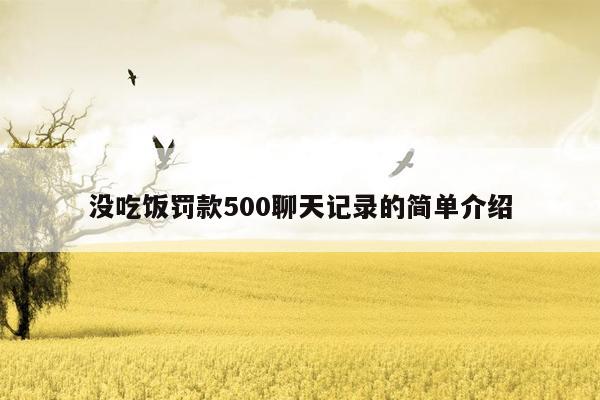 没吃饭罚款500聊天记录的简单介绍