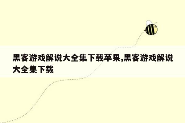 黑客游戏解说大全集下载苹果,黑客游戏解说大全集下载