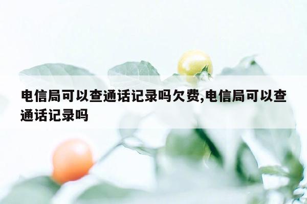 电信局可以查通话记录吗欠费,电信局可以查通话记录吗