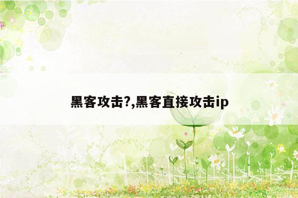 黑客攻击?,黑客直接攻击ip