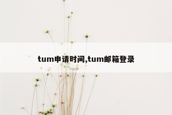 tum申请时间,tum邮箱登录